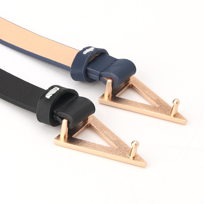 Internet Celebrity Popular Women's Belt Korean Fashion Triangle Buckle Belt Snap Buckle Fashion Joker Dress Belt Manufacturers