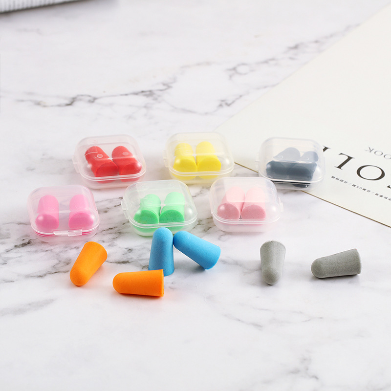 Slow rebound sponge soundproof earplugs anti-noise boxed earplugs bullet noise reduction silent sleep earplugs wholesale