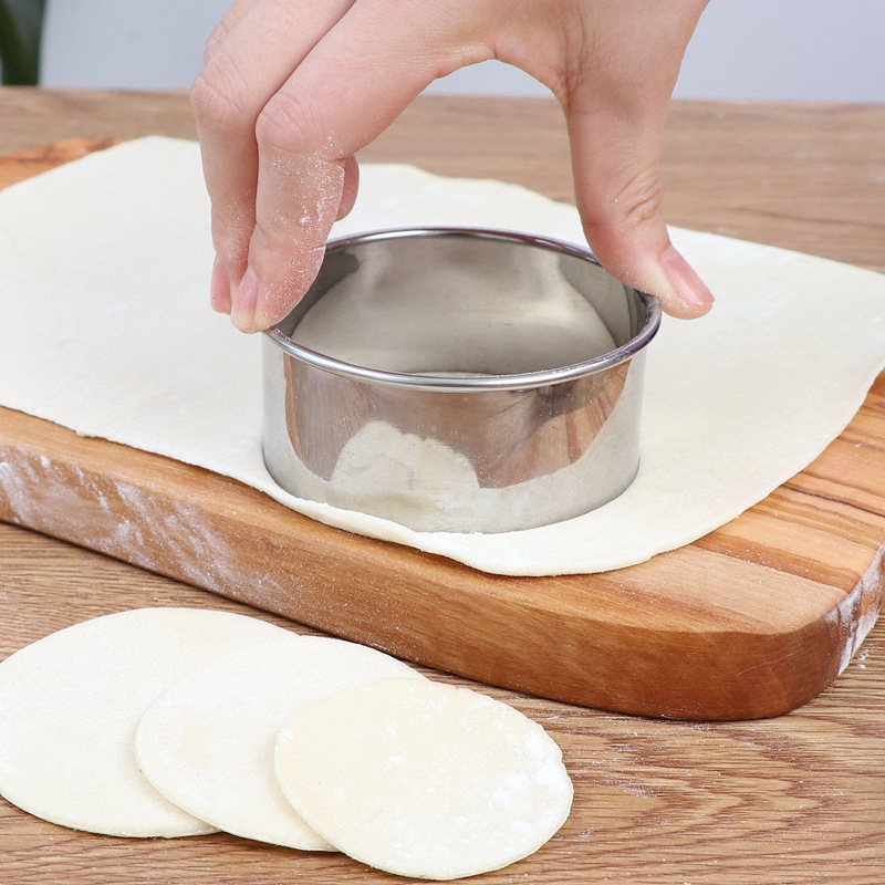 Stainless steel dumpling wrapper mould dumpling making tool pressing dumpling wrapper cutting dumpling wrapper three-piece stall
