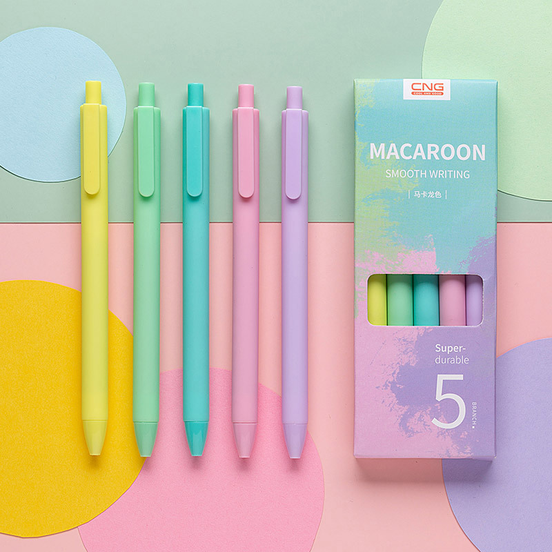 CNG Creative Student Stationery Macaron Candy Color Press Gel Pen Advertising Pen Signature Pen Custom Pen Lettering