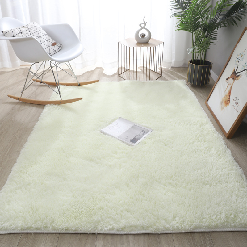 Factory wholesale simple modern silk wool carpet living room washable PV velvet floor mat bedroom bedside blanket Nordic ins