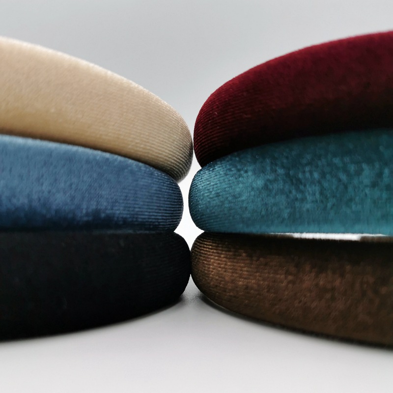 Korean 6-color explosions 2.2cm wide gold velvet sponge hairband headband European and American Korean online red