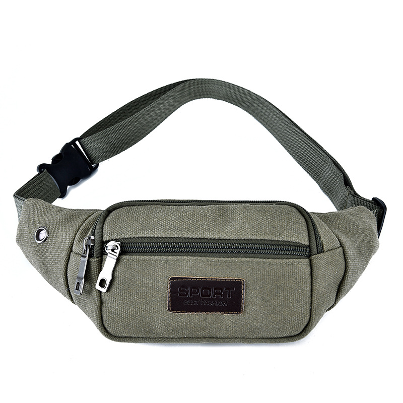 Hot selling sports waist bag men's and women's 2021 New Leisure outdoor sports bag running mobile phone canvas bag manufacturers wholesale