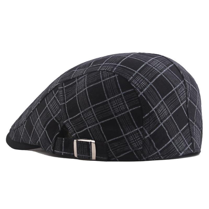 Spring and summer men's and women's plaid newsboy cap pure cotton progressive cap fashion casual cap outdoor sun hat beret