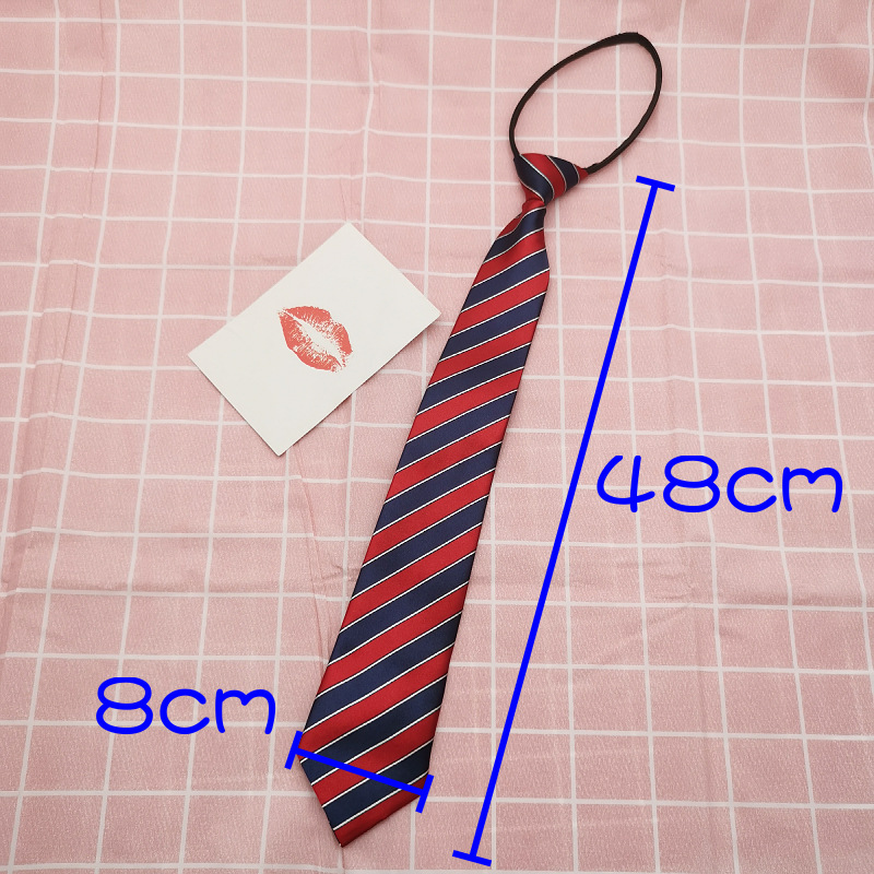 48*8 lazy zipper tie male student striped plaid decoration Japanese college style British style Korean style shirt female