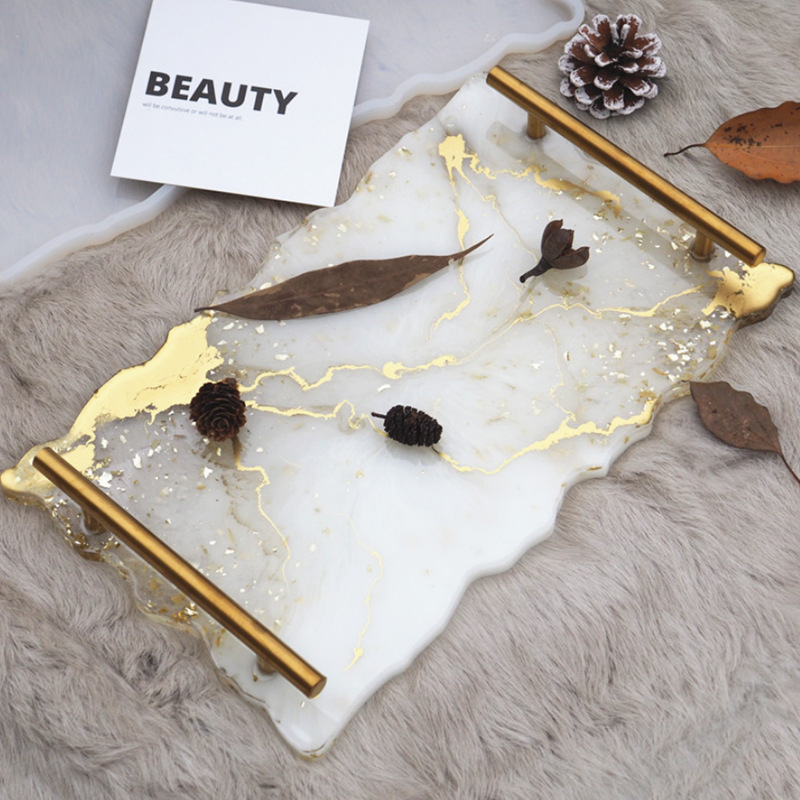 Crystal drop glue mold fruit plate tea plate silicone resin glue set large tray coaster base diy material bag