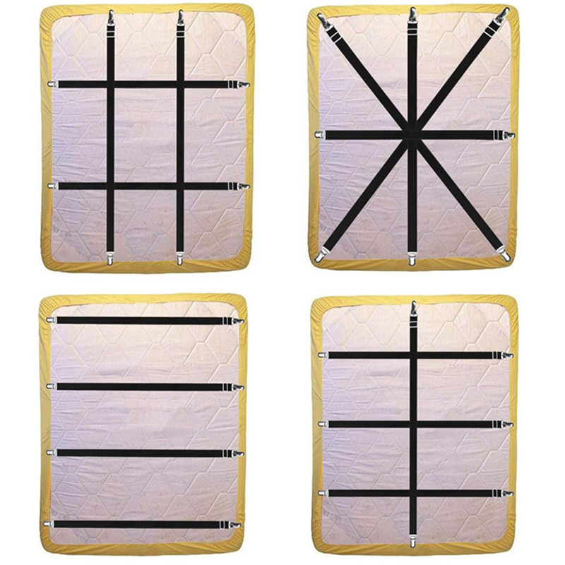 4-piece set adjustable elastic bed sheet holder mattress cover angle holder clip bed sheet fixing belt cross-border bed sheet holder