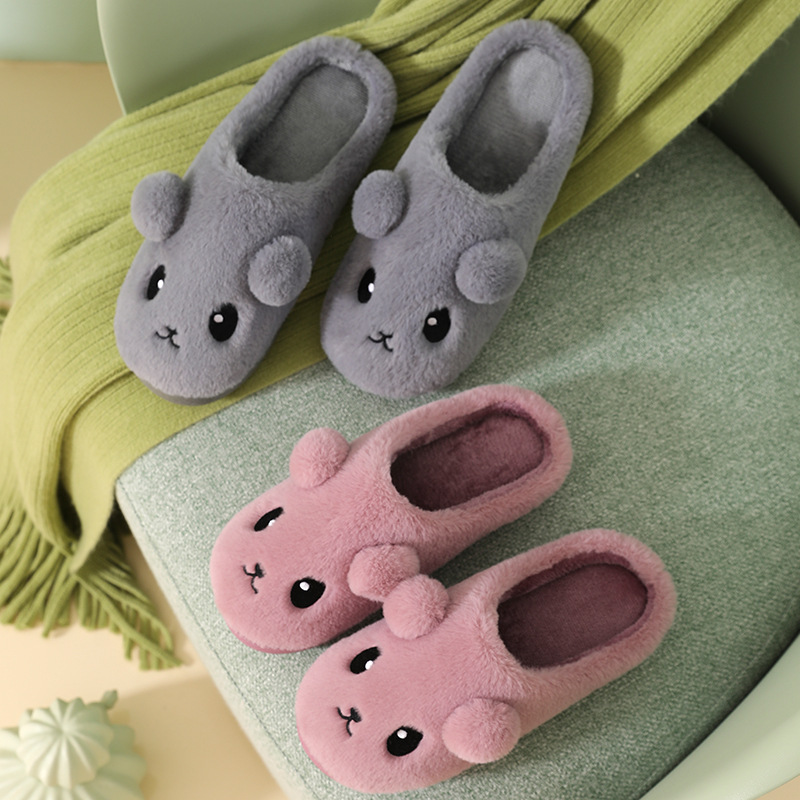 Cotton Slippers Women's Winter Home Warm Indoor Non-slip Thick Bottom Household Cute Moon Men's Cotton Slippers Autumn and Winter