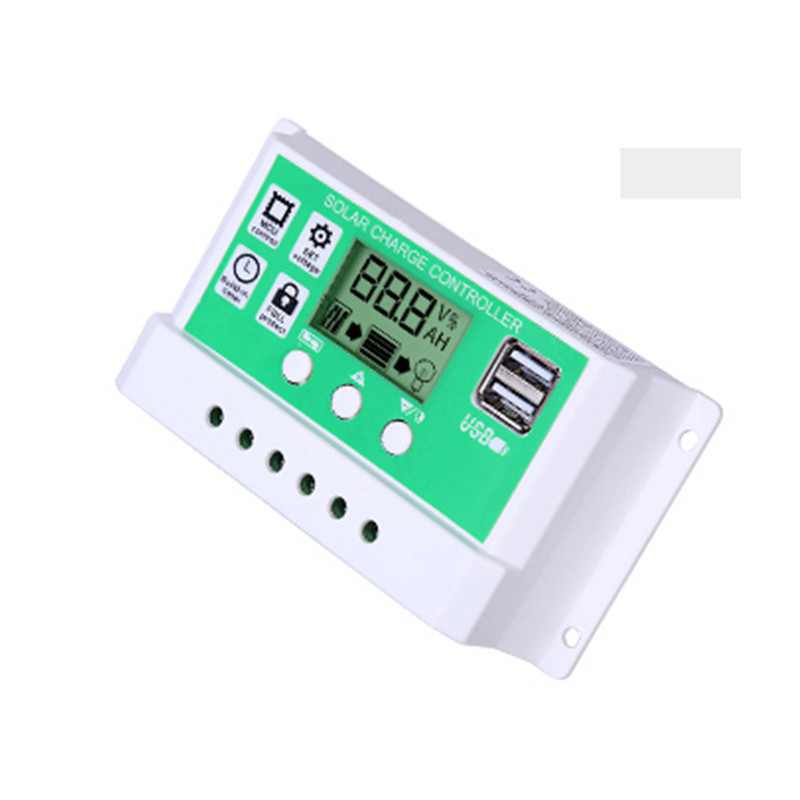 Green face white shell 12V10A lithium lead-acid battery solar controller PWM charge and discharge solar controller