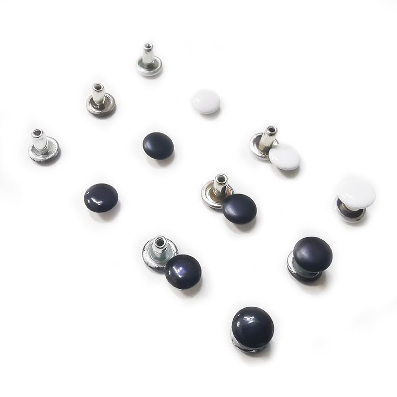 DIY black and white color rivet luggage accessories shoes decorative leather accessories black and white double-sided nail