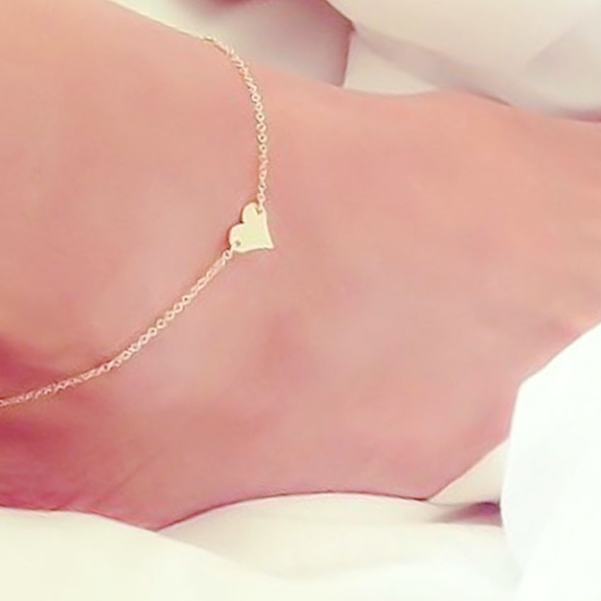 Yiwu manufacturers directly supply Europe and the United States foreign trade popular foot ornaments love heart-shaped anklet women's wholesale