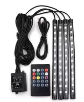Автомобиль светодиодный декоративный Атмосфера свет 12smd красочный Голосовое управление Атмосфера свет один перетащить четыре красочные Атмосфера свет USB