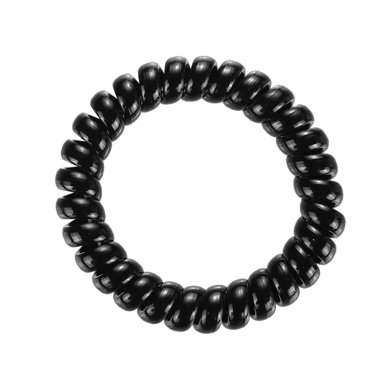 Foreign trade black transparent color telephone line Hair ring AliExpress Amazon explosions hair accessories wholesale large bracelet hair rope