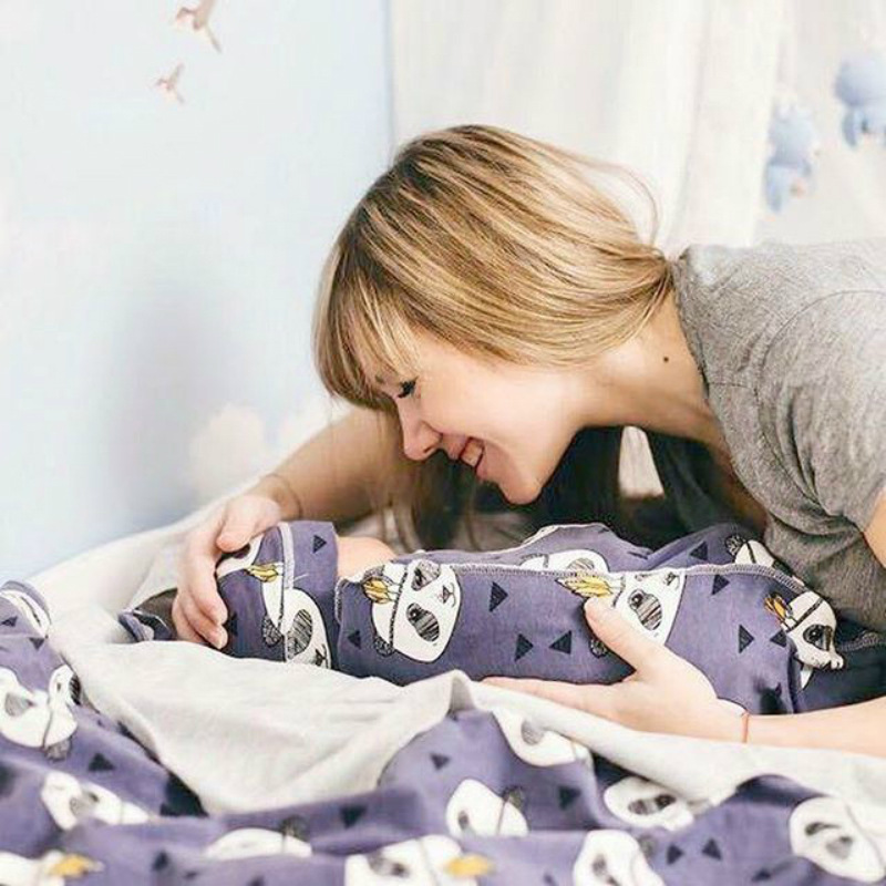 Cross-border European and American Baby Sleeping Bag Baby Anti-startling Bag Towel Super Soft Elastic Baby Cocoon Sleeping Bag Fetal Hat Set