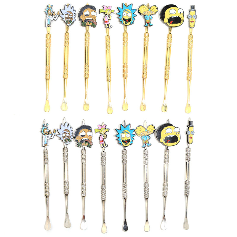 Spot Cartoon Dab Tool American Cartoon badge smoke paste spoon stainless steel smoke paste applicator Tool accessories