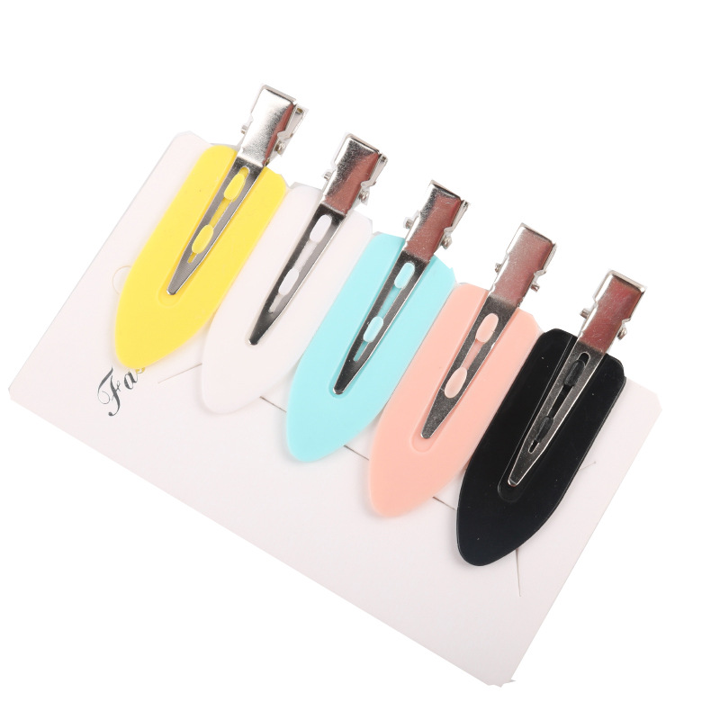 Xiao Zhan's Same-style Seamless Hairpin Women's Japanese Makeup Bangs Hairpin Leaf Duckbill Clip Cream Gel Hairpin Accessories