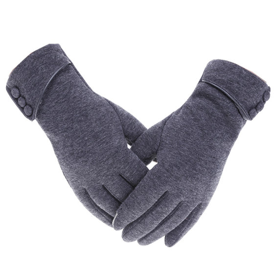 Winter Korean version of velvet warm gloves do not pour velvet women's outdoor skiing electric bike riding touch screen gloves factory wholesale