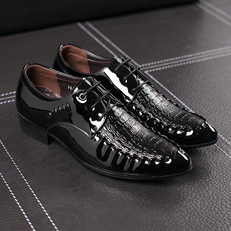 Spring and Autumn New Men's Leather Shoes British Business Korean Fashion Dress Casual Shoes Men's Shoes Lace-up a generation of hair