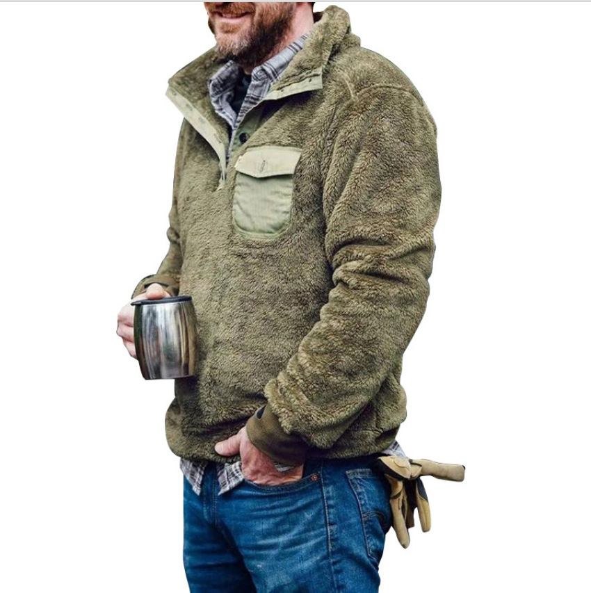Factory Solid Color Men's Cashmere Sweater Amazon Sweater Cross-border 2020 Autumn and Winter New Casual Fleece Thickened Sweater