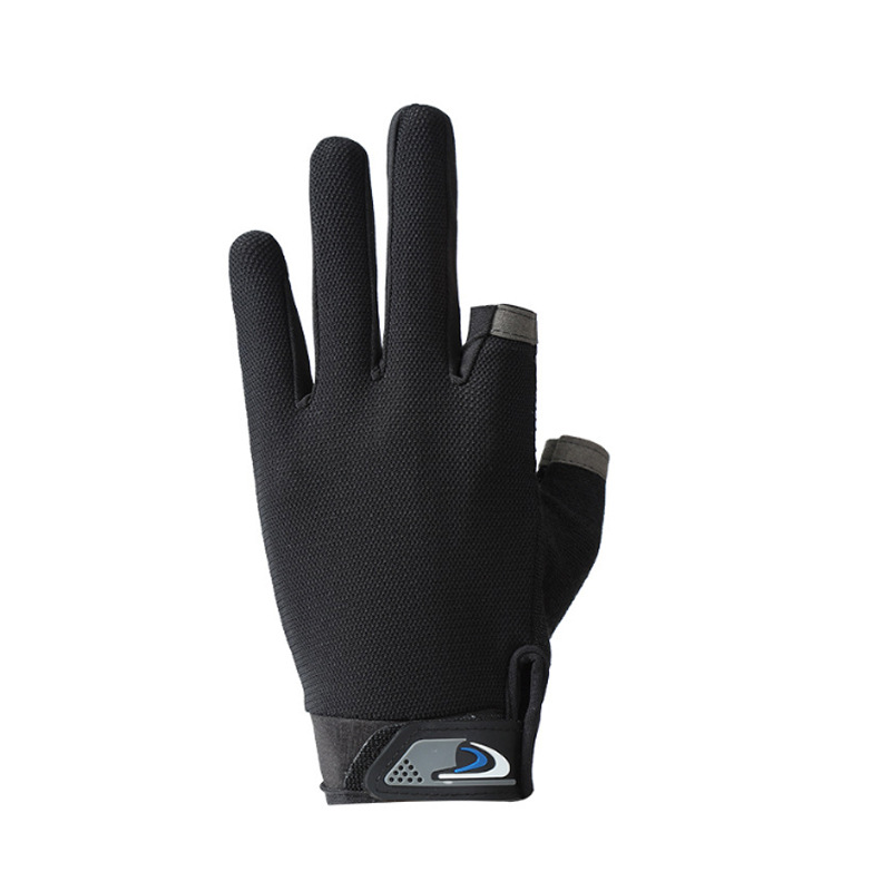 Outdoor fishing gloves fly crack Road leakage two fingers high elasticity driving sports touch screen Express take-out writing riding gloves_voghion.com