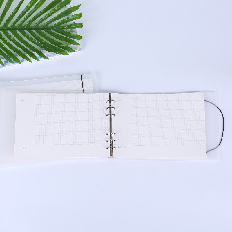 B5 horizontal 6-hole removable loose-leaf notebook pp flip notebook core replacement shell elastic band Loose-leaf recording book