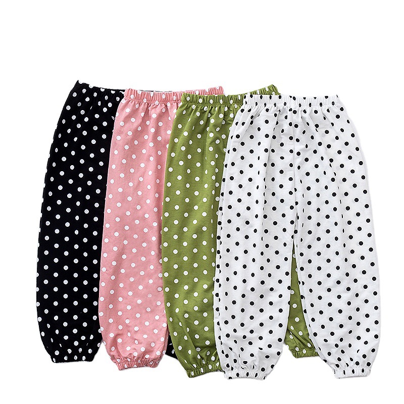 Children's Anti-mosquito Pants Summer Thin Breathable Polka Dot Bloomers for Boys and Girls Big Trousers Baby Trousers Trendy