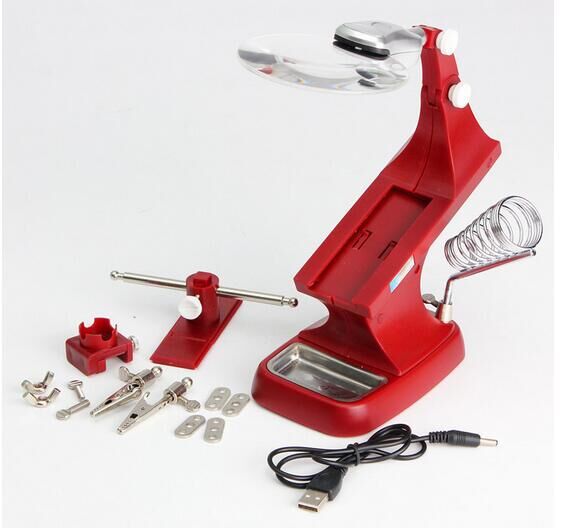 High-definition high-power desktop magnifying glass with LED lights for the elderly reading table repair motherboard repair electronic welding Workbench