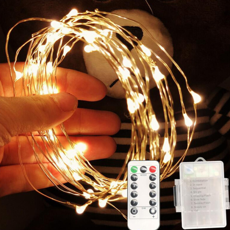 New LED copper wire string light wholesale waterproof star light Christmas holiday decoration small color light battery box copper wire light