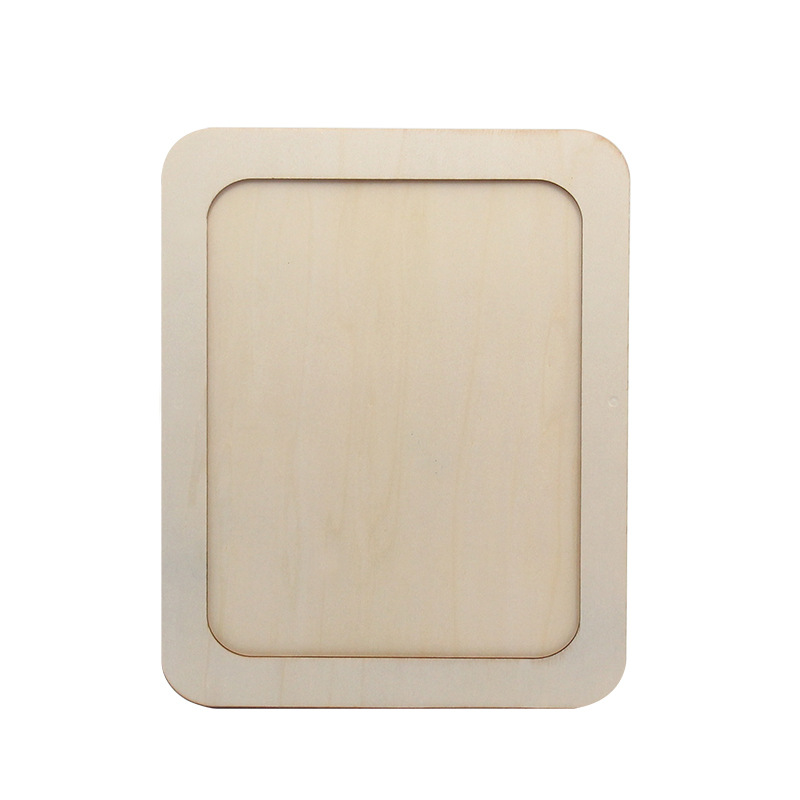 Wooden white blank rectangular photo frame children's handmade DIY material ultra light clay snow mud accessories 7 inch can be made