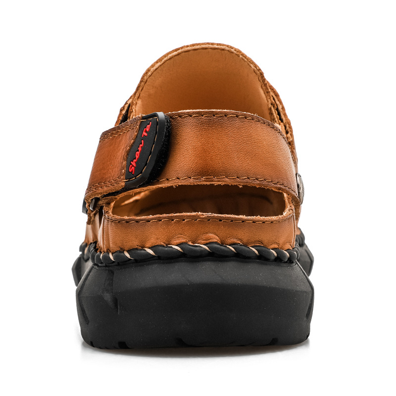 Men's Outdoor Sandals 71713 Large Size Cross-border Outdoor Men's Dual-purpose Leather Sandals Toe Slippers