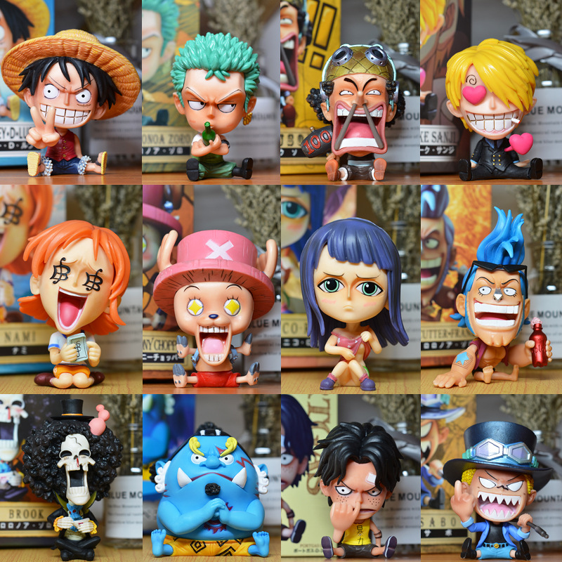 One Piece Q version Luffy Sabo Essoro Sangin Nami Robin Chopper Jinping Franky Figure decoration