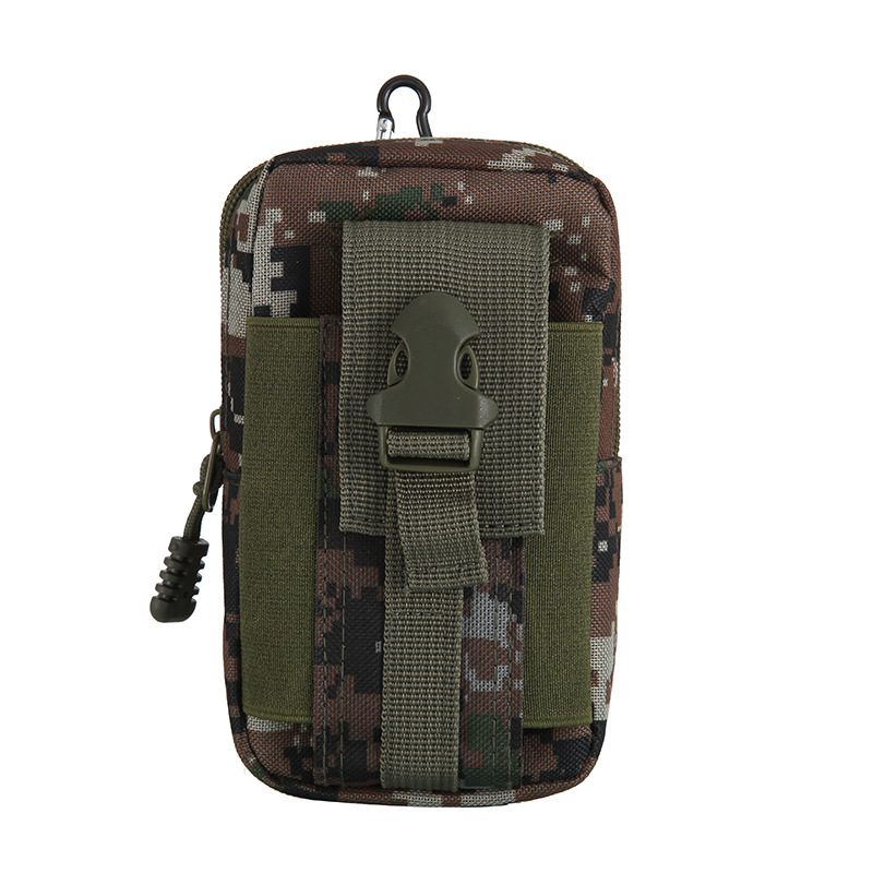 Men's canvas zipper waist bag mobile phone bag camouflage buckle coin purse mobile phone bag wear belt waist bag wholesale