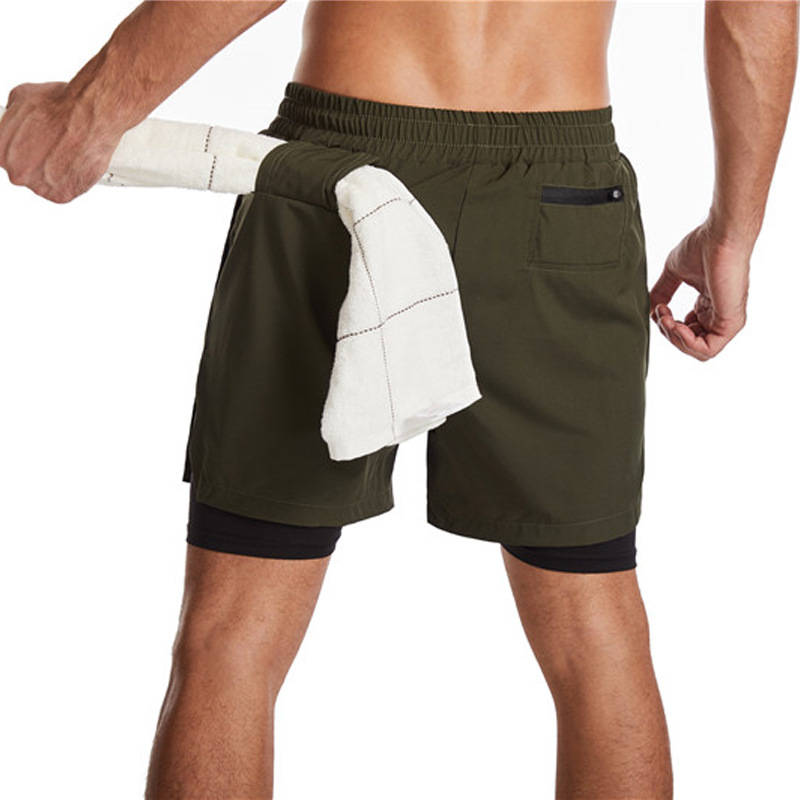 ADED summer new fashion woven double-layer shorts running fitness sports quick-drying breathable shorts men