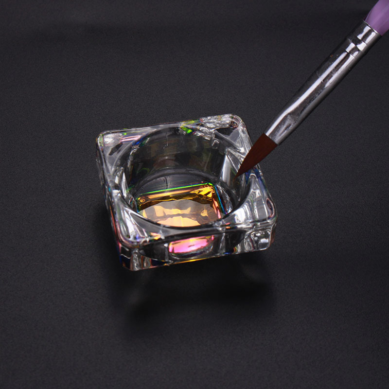 New Upgraded Nail Art Glass Crystal Cup Special-Shaped Crystal Cup for Crystal Liquid Nail Art Octagonal Cup