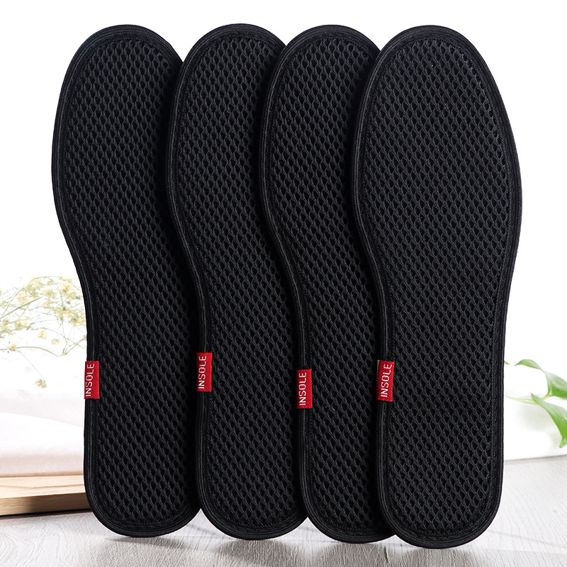 2 pairs/5 pairs/10 pairs of mesh bamboo charcoal insole deodorant sweat-absorbent breathable Men's and women's spring and summer sports shoes insole thick