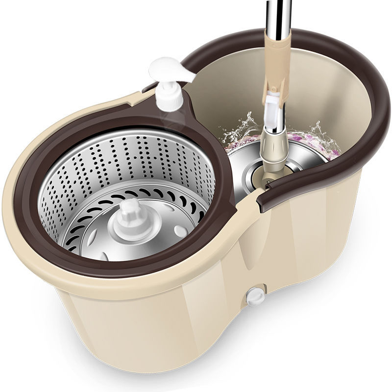 Household Rotating Mop Bucket Double Drive Mop Bucket Dry and Wet Dual-Use Mop Haoshen Mop Lazy People Hand-Free Wash