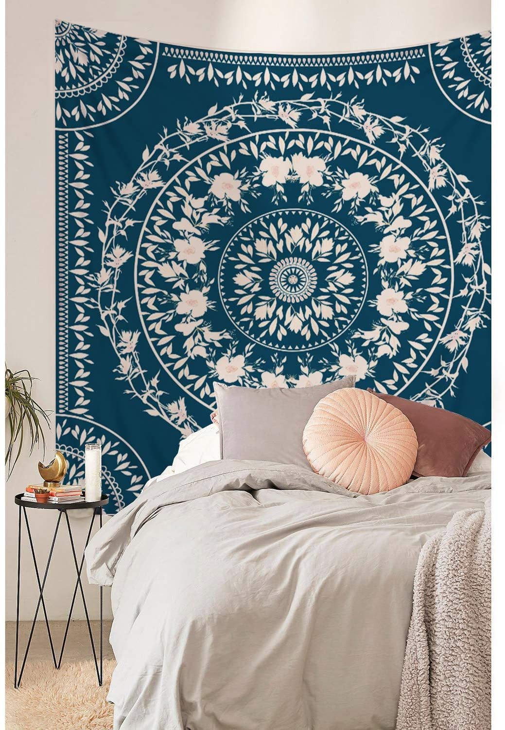Zhiyu Bohemian Mandala wall hanging tapestry, Indian art printing mural bedroom living room dormitory