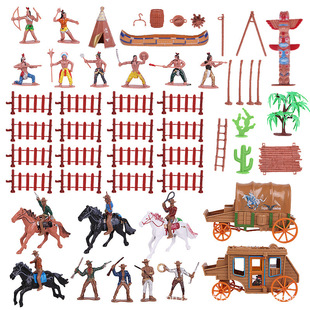 Cross-border direct supply modern Indian model decoration Western cowboy carriage simulation decoration scene character sand tool