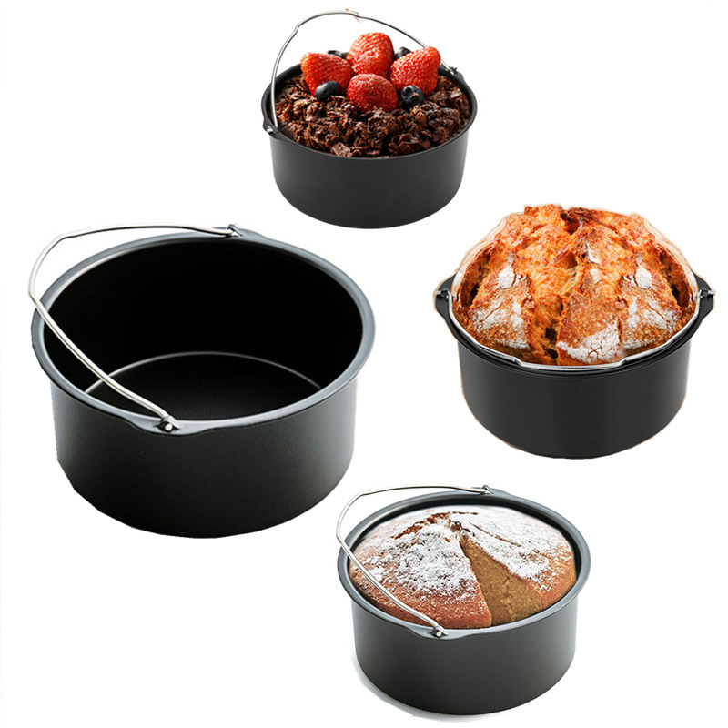 air fryer cross-border household air fryer accessories cake basket pizza tray 7 hole bread mold 6 piece set 7in