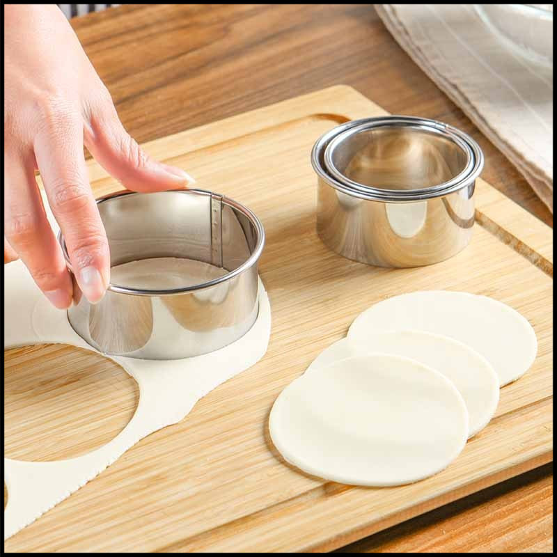 Stainless steel dumpling wrapper mould dumpling making tool pressing dumpling wrapper cutting dumpling wrapper three-piece stall