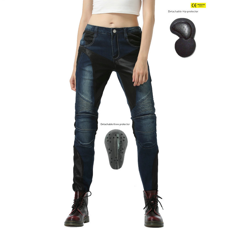 LOONG BIKER summer mesh breathable motorcycle elastic anti-fall cycling pants motorcycle jeans women