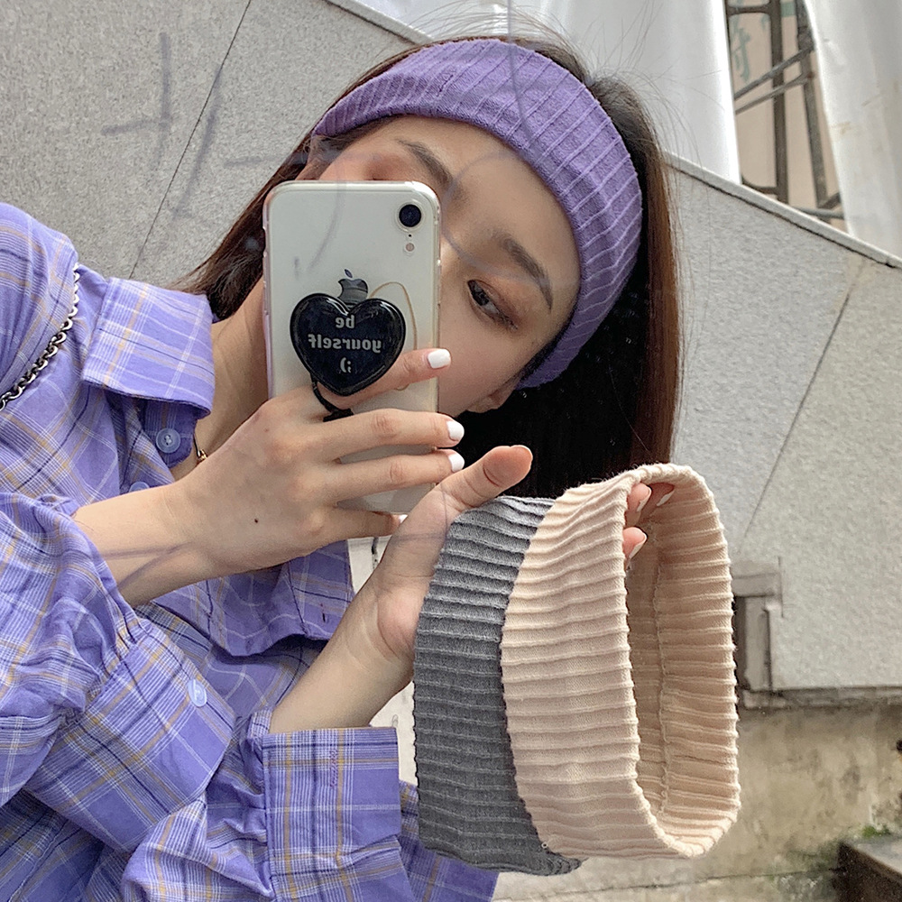 European and American elastic vertical pattern knitted wool headband parent-child hair band Sports yoga hair accessories face washing headband Korean style headband