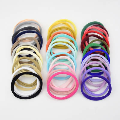 Children's Nylon Traceless Elastic Hair Band Elastic Band Hair Ring Baby Headgear Baby DIY Hair Accessories Solid Color Headband