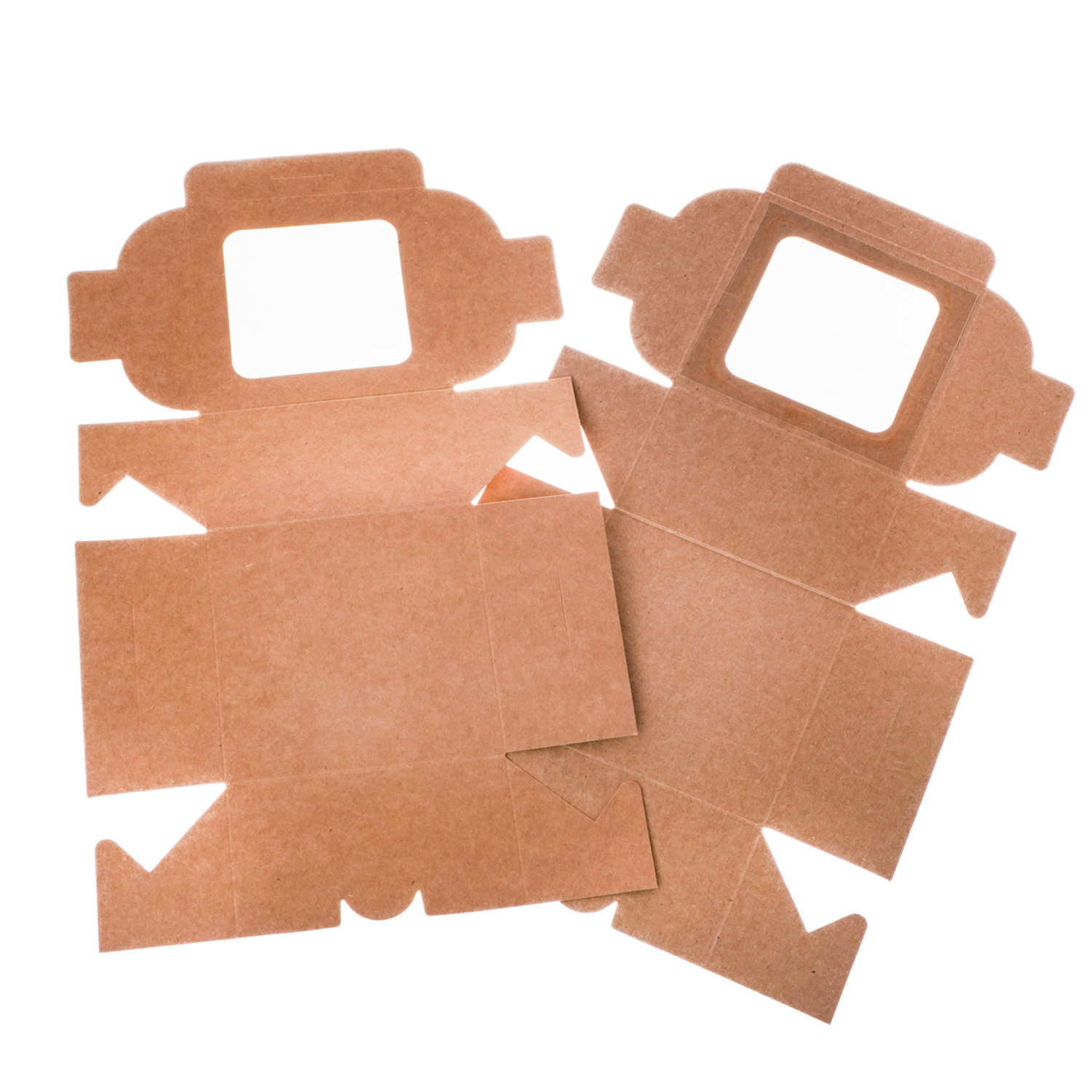 in stock Wholesale Dessert Bread Cake Kraft Paper Box With Transparent Pet Window Baking West Point Picnic Box