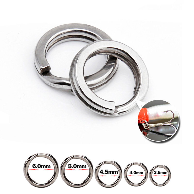 Stainless Steel Luya Ring Metal Ring Flat Ring Connecting Ring Squashed Double Ring Luya Ring Fishing Gear Accessories Key Ring
