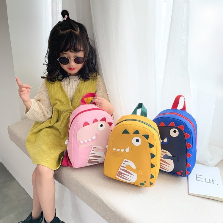 Small Dinosaur Cartoon Creative Double Backpack 2020 New Korean Style Kindergarten Cute Ultra Light School Bag