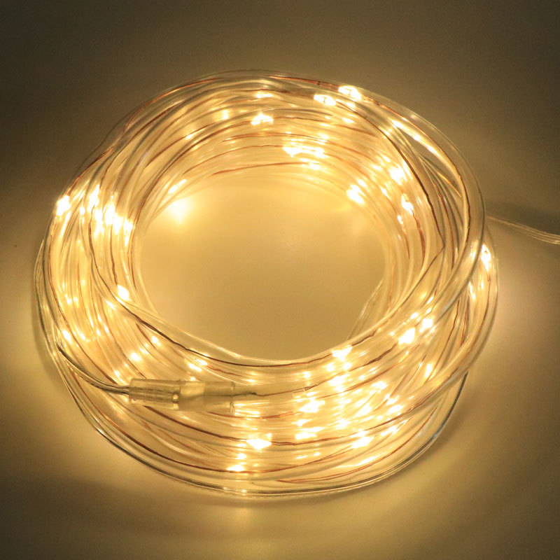 Factory wholesale solar tube light string copper wire PVC rainbow tube outdoor waterproof shopping mall courtyard decorative light string