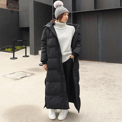 Cappotto imbottito in caldo cotone, spesso, lungo fino alla caviglia, in stile coreano, per donna._voghion.com