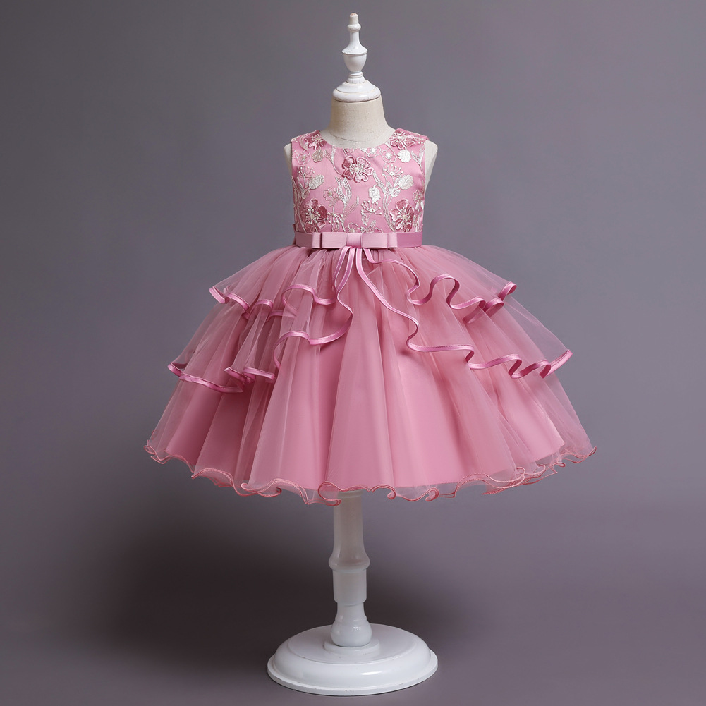 Europe and the United States new children's dress Princess dress flower girl wedding dress puffy skirt host catwalk piano costume