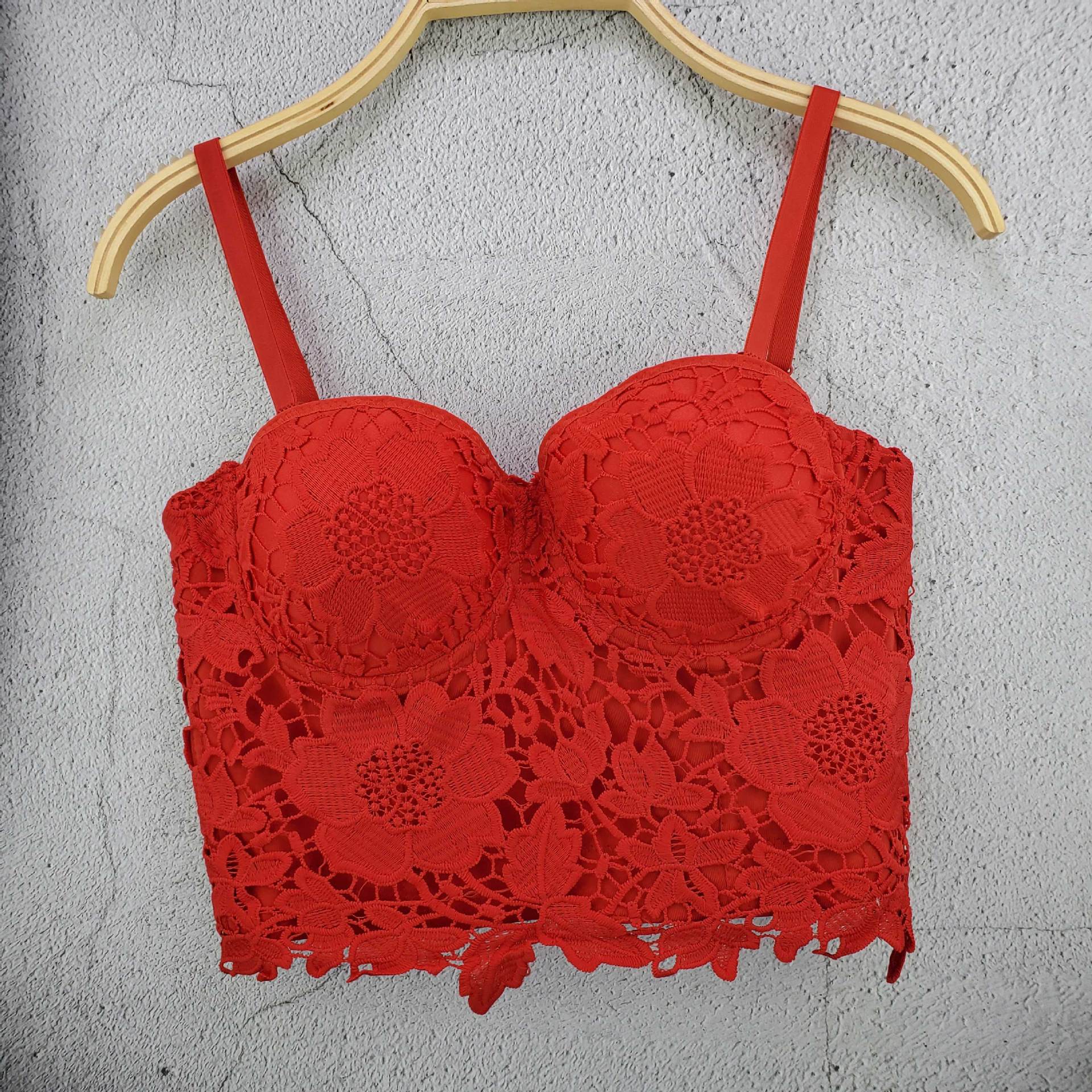 New One-piece Embroidered Short Slim-fit One-year-old Embroidered Corset Women's Hot Selling Nightclub Dance All-match Tube Top